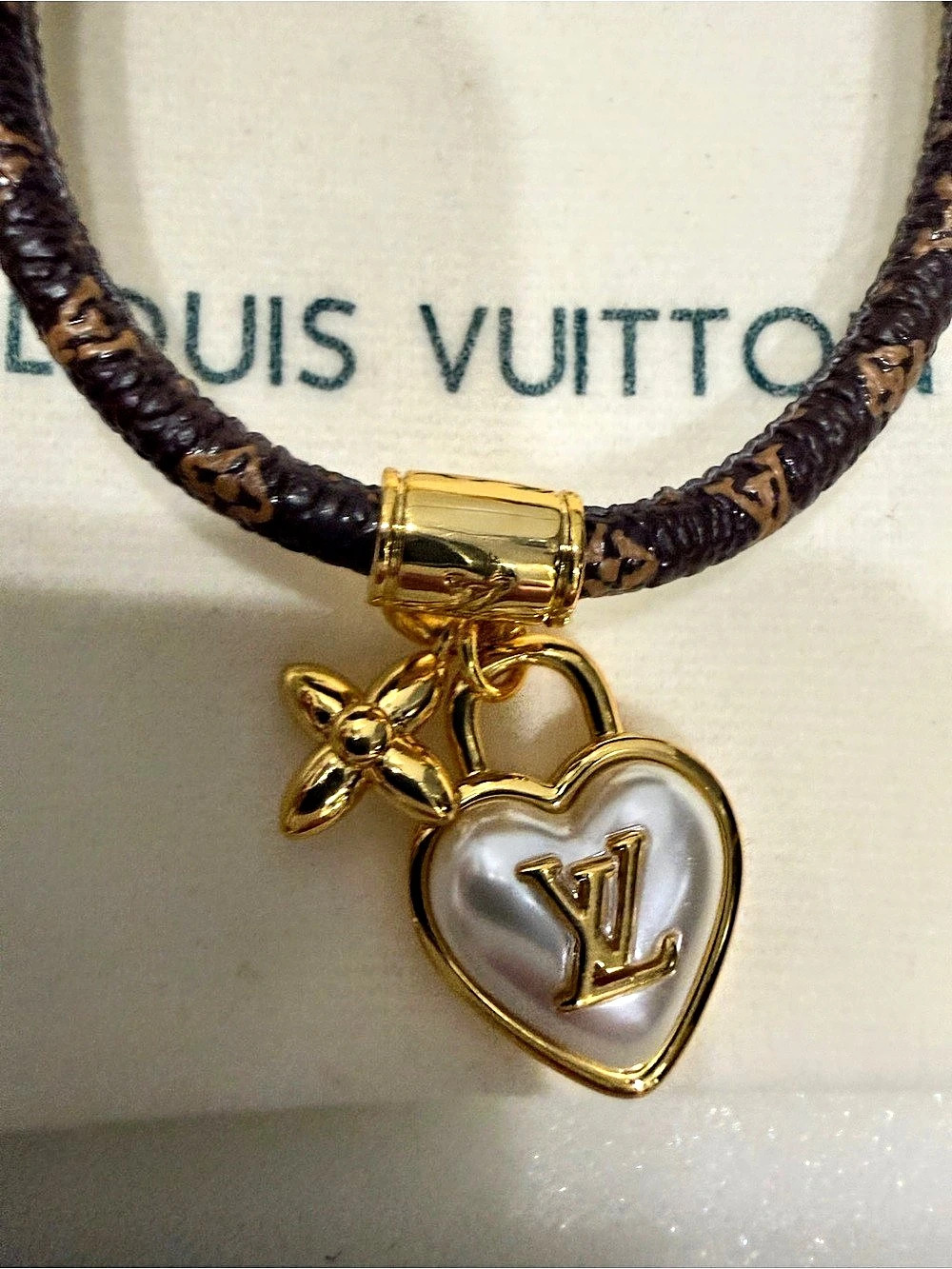 Stylish Braided Pendant bracelet in Brown & Gold